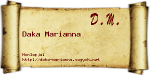 Daka Marianna névjegykártya